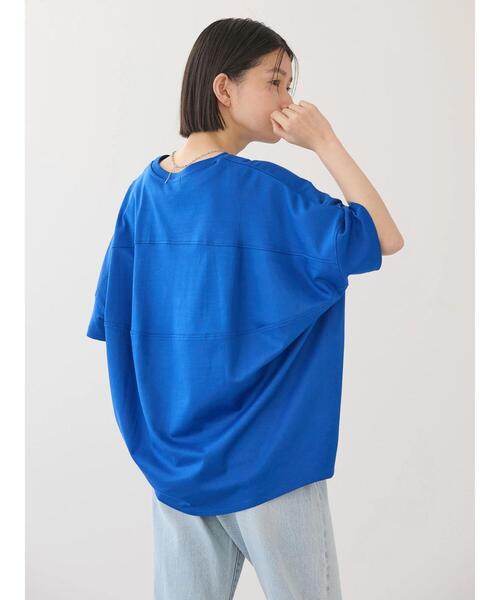 AMERICAN HOLIC(アメリカンホリック)の「UVカット+接触冷感 コクーンカットプルオーバー(Tシャツ/カットソー・レディース・グリーン/オフホワイト/ブルー/チャコールグレー/グレイッシュベージュ/モカ/ブラック・M/L)」の7枚目の写真