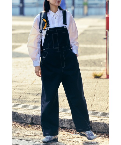 ナゴンスタンス オーバーオール nagonstans ダブルクロスストレッチオーバーオール(サロペット