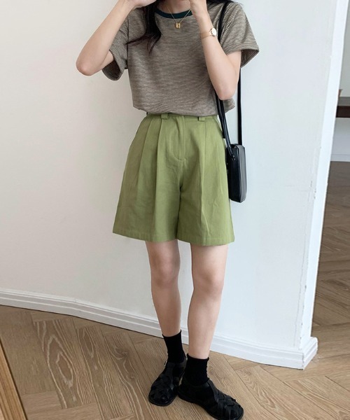 COCOMOMO(ココモモ)の「ボーダー半袖Tシャツ(Tシャツ/カットソー・レディース・ブラック/ブルー/ライトイエロー/グリーン/ホワイト/ピンク/イエロー/ライトパープル・M/L)」の19枚目の写真