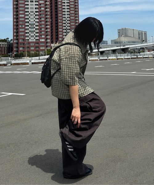 kutir（クティール）の「シアサッカーチェックシャツ（シャツ/ブラウス・レディース・ブルー/グリーン/レッド/ホワイト/イエロー/ブラック/ライトブルー・FREE）」の11枚目の写真