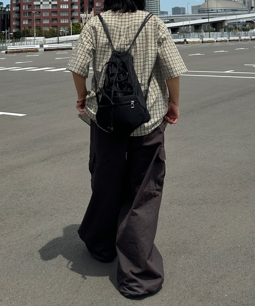 kutir（クティール）の「シアサッカーチェックシャツ（シャツ/ブラウス・レディース・ブルー/グリーン/レッド/ホワイト/イエロー/ブラック/ライトブルー・FREE）」の12枚目の写真