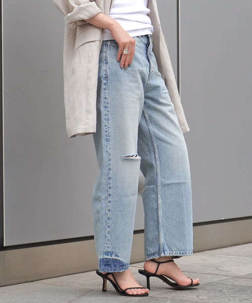 AP STUDIO（エーピーストゥディオ）の「【HOPE/ホープ】DROP JEANS（デニムパンツ・レディース・サックスブルー・28/27/26/25）」の2枚目の写真