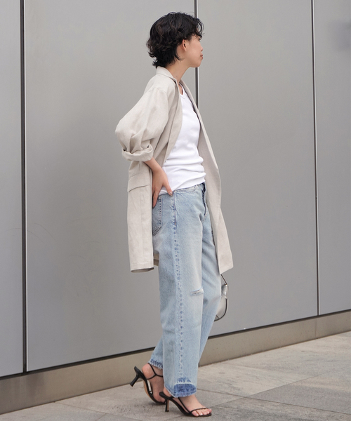 AP STUDIO（エーピーストゥディオ）の「【HOPE/ホープ】DROP JEANS（デニムパンツ・レディース・サックスブルー・28/27/26/25）」の4枚目の写真