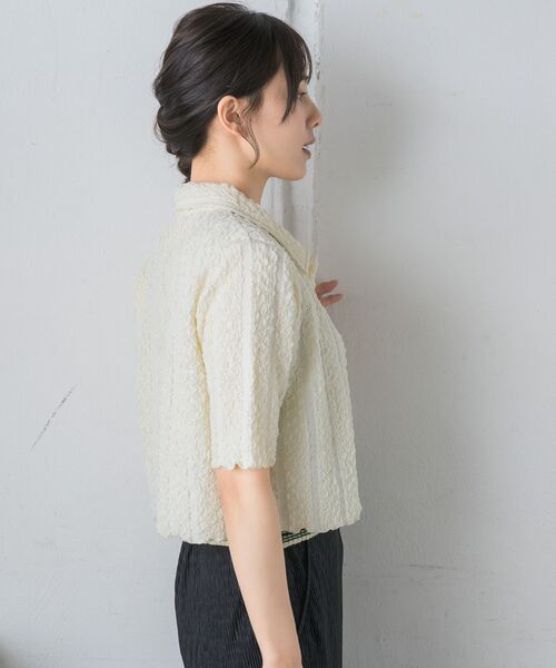 RETRO GIRL（レトロガール）の「5分袖ジャガードカーデ（カーディガン/ボレロ・レディース・ブルー/ナチュラル/ブラック/レッド・FREE）」の19枚目の写真