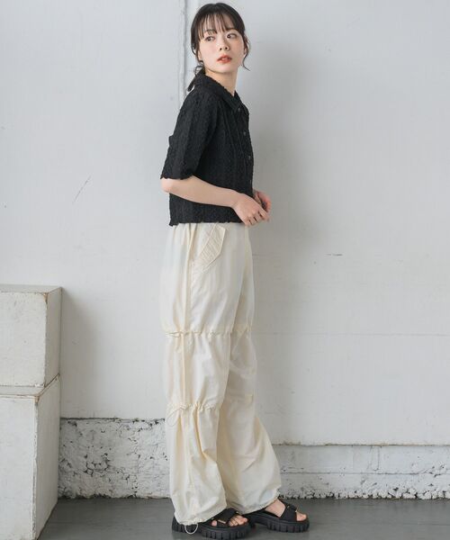 RETRO GIRL（レトロガール）の「5分袖ジャガードカーデ（カーディガン/ボレロ・レディース・ブルー/ナチュラル/ブラック/レッド・FREE）」の15枚目の写真