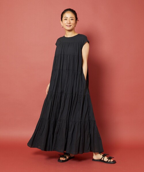 ◎新品freadaフリーダ　シアーストライプフレンチスリーブワンピース　ピンク Freada（フリーダ）の「Freada/フリーダ シアー ストライプ フレンチ