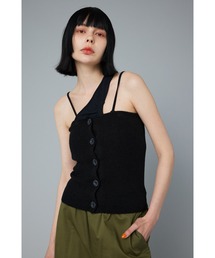 ヘリンドットサイ ボンディング フレア トップス 黒 HeRIN.CYE
