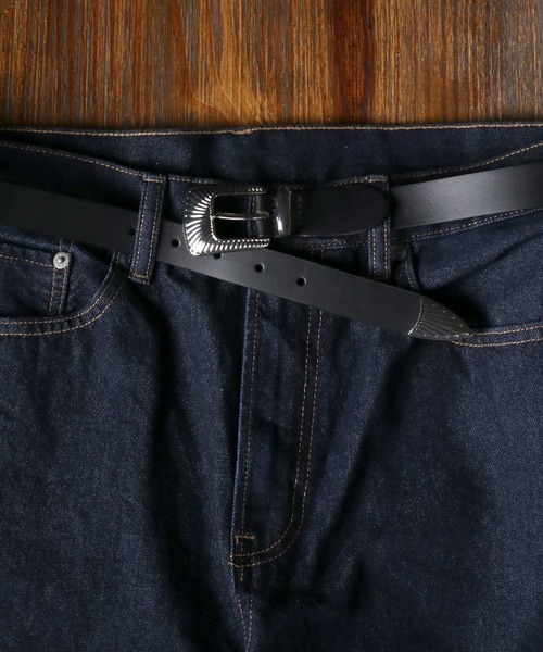 Lee（リー）の「Lee/リー 25mm 細め 本革 ウエスタンレザーベルト（ベルト・メンズ・ダークブラウン/ブラック・FREE）」の14枚目の写真