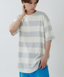 improves | ワイドボーダー オーバーサイズ 半袖Tシャツ(Tシャツ/カットソー)