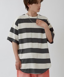 ワイドボーダー オーバーサイズ 半袖Tシャツ
