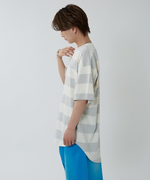 improves(インプローブス)の「ワイドボーダー オーバーサイズ 半袖Tシャツ(Tシャツ/カットソー・メンズ・グレー/チャコール/ブラック・X-LARGE/LARGE/MEDIUM)」の14枚目の写真