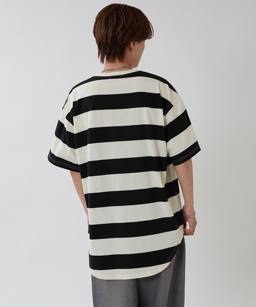 improves(インプローブス)の「ワイドボーダー オーバーサイズ 半袖Tシャツ(Tシャツ/カットソー・メンズ・グレー/チャコール/ブラック・X-LARGE/LARGE/MEDIUM)」の18枚目の写真