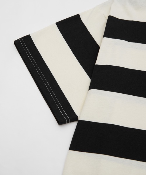 improves(インプローブス)の「ワイドボーダー オーバーサイズ 半袖Tシャツ(Tシャツ/カットソー・メンズ・グレー/チャコール/ブラック・X-LARGE/LARGE/MEDIUM)」の11枚目の写真