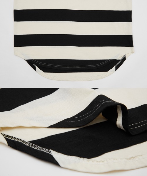 improves(インプローブス)の「ワイドボーダー オーバーサイズ 半袖Tシャツ(Tシャツ/カットソー・メンズ・グレー/チャコール/ブラック・X-LARGE/LARGE/MEDIUM)」の4枚目の写真