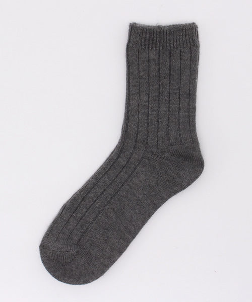 WEGO（ウィゴー）の「WEGO/ウール混リブソックス（ソックス/靴下・レディース・イエロー/カーキ/ホワイト/グレー・FREE）」の2枚目の写真