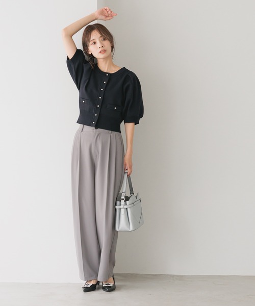 mysty woman（ミスティウーマン）の「メタルボタンショートカーディガン　135561（カーディガン/ボレロ・レディース・オフホワイト/グリーン/ネイビー・FREE）」の16枚目の写真