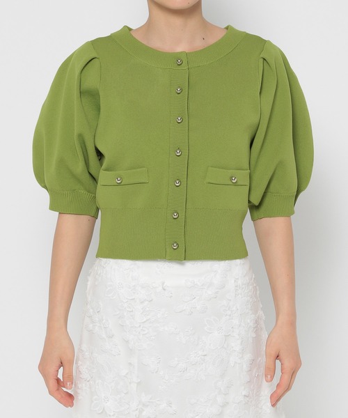 mysty woman（ミスティウーマン）の「メタルボタンショートカーディガン　135561（カーディガン/ボレロ・レディース・オフホワイト/グリーン/ネイビー・FREE）」の14枚目の写真