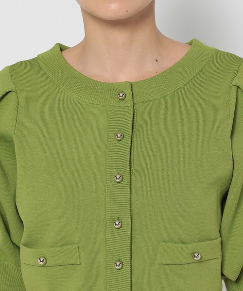 mysty woman（ミスティウーマン）の「メタルボタンショートカーディガン　135561（カーディガン/ボレロ・レディース・オフホワイト/グリーン/ネイビー・FREE）」の10枚目の写真