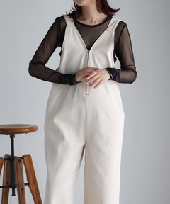 セール】リネンライクVネックオールインワン◇（つなぎ