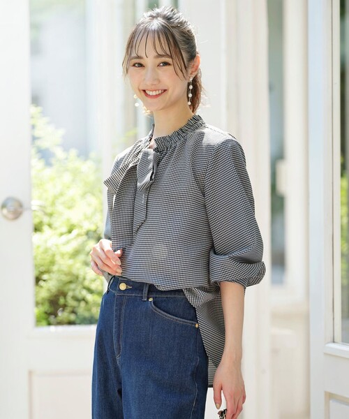ANY SIS（エニィスィス）の「【洗える】フリルボウタイ ブラウス（シャツ/ブラウス・レディース・ブラック系3/アイボリー系・2）」の3枚目の写真
