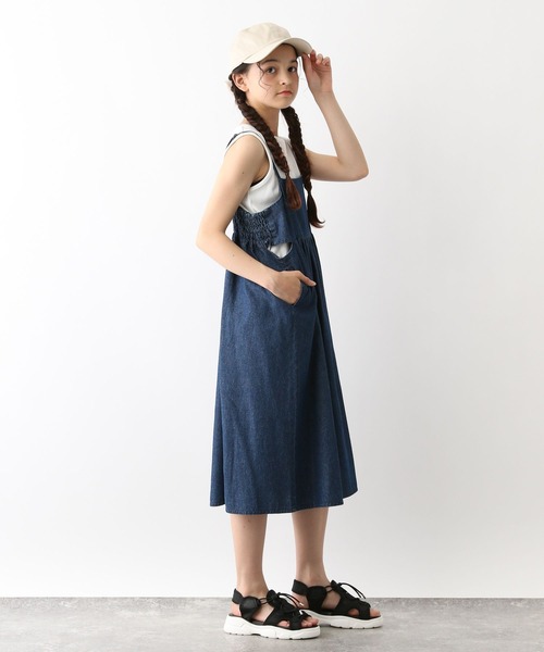 GLOBAL WORK（グローバルワーク）の「デニムキャミワンピース/125325（ワンピース・キッズ・ブルー・120cm/130cm/140cm/150cm/160cm）」の14枚目の写真