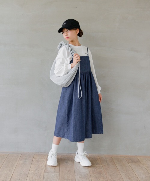 GLOBAL WORK（グローバルワーク）の「デニムキャミワンピース/125325（ワンピース・キッズ・ブルー・120cm/130cm/140cm/150cm/160cm）」の16枚目の写真