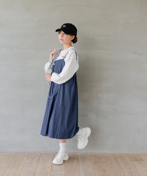 NASA　キャミ&デニム New＿ デニムレースアップフレアキャミOP ¥3,619- / @spray_official