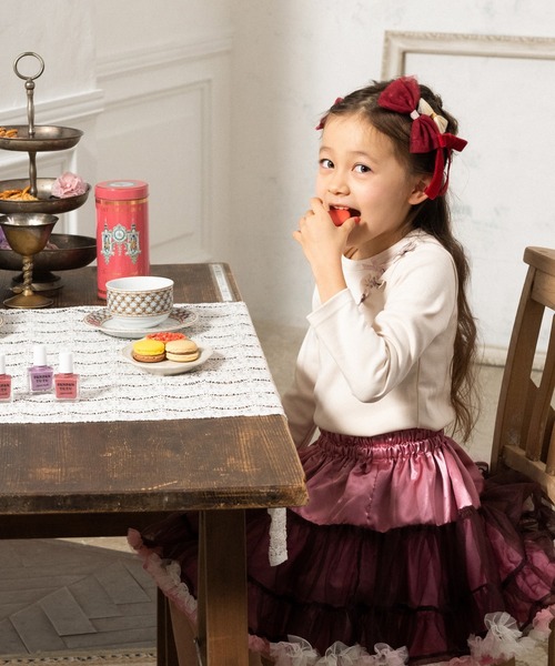 panpantutu（パンパンチュチュ）の「リボンパレードトップス(長袖)(80-130cm)（Tシャツ/カットソー・キッズ・ネイビー/レッド/アイボリー/ブラック/サーモンピンク・80ｃｍ/120cm/130cm/100cm/110cm/90cm）」の7枚目の写真