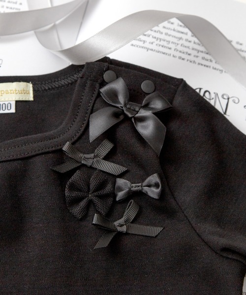 panpantutu（パンパンチュチュ）の「リボンパレードトップス(長袖)(80-130cm)（Tシャツ/カットソー・キッズ・ネイビー/レッド/アイボリー/ブラック/サーモンピンク・80ｃｍ/120cm/130cm/100cm/110cm/90cm）」の13枚目の写真