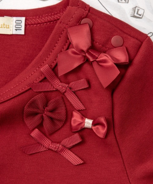 panpantutu（パンパンチュチュ）の「リボンパレードトップス(長袖)(80-130cm)（Tシャツ/カットソー・キッズ・ネイビー/レッド/アイボリー/ブラック/サーモンピンク・80ｃｍ/120cm/130cm/100cm/110cm/90cm）」の18枚目の写真