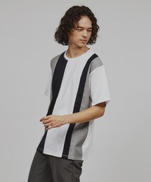 ◆ストライプ切替Tシャツ