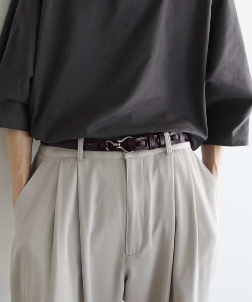 ASTRONOMY(アストロノミー)の「牛革 レザーフックベルト 25㎜(ベルト・メンズ・ブラック/ダークブラウン/ブラック系3/ブラック系2・FREE)」の7枚目の写真