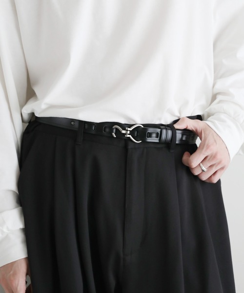 ASTRONOMY(アストロノミー)の「牛革 レザーフックベルト 25㎜(ベルト・メンズ・ブラック/ダークブラウン/ブラック系3/ブラック系2・FREE)」の17枚目の写真