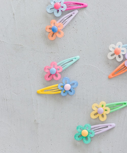 LOWRYS FARM(ローリーズファーム)の「フラワー2Pセットヘアピン 138474(ヘアピン・キッズ・ブルー/ピンク/パープル/イエロー・FREE)」の5枚目の写真