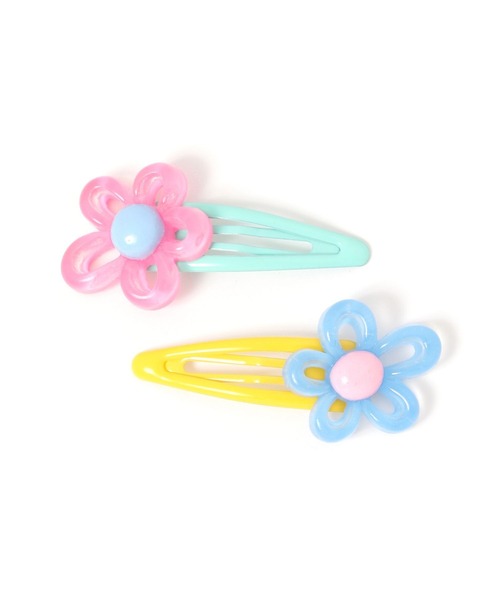 LOWRYS FARM(ローリーズファーム)の「フラワー2Pセットヘアピン 138474(ヘアピン・キッズ・ブルー/ピンク/パープル/イエロー・FREE)」の7枚目の写真