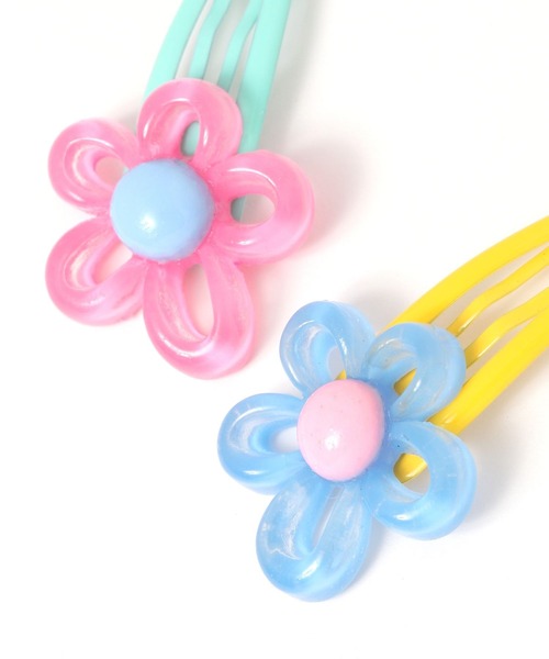 LOWRYS FARM(ローリーズファーム)の「フラワー2Pセットヘアピン 138474(ヘアピン・キッズ・ブルー/ピンク/パープル/イエロー・FREE)」の12枚目の写真