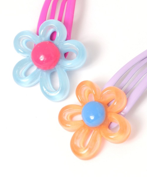 LOWRYS FARM(ローリーズファーム)の「フラワー2Pセットヘアピン 138474(ヘアピン・キッズ・ブルー/ピンク/パープル/イエロー・FREE)」の15枚目の写真