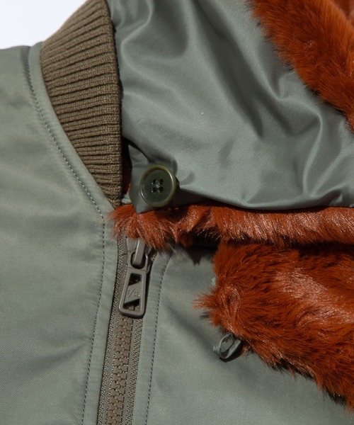 F/CE. （エフシーイー）の「F/CE. BOA COLLAR MA-1 JACKET / エフシーイー ボアカラー MA-1 ジャケット（MA-1・レディース・ブラック/オリーブ・SMALL/MEDIUM）」の9枚目の写真
