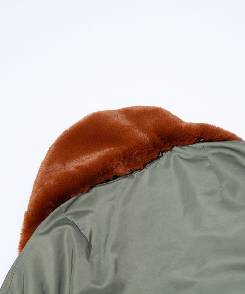 F/CE. （エフシーイー）の「F/CE. BOA COLLAR MA-1 JACKET / エフシーイー ボアカラー MA-1 ジャケット（MA-1・レディース・ブラック/オリーブ・SMALL/MEDIUM）」の17枚目の写真