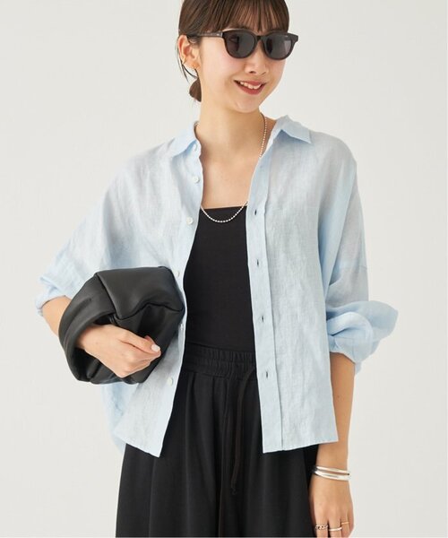 plage Linen Short シャツブルー