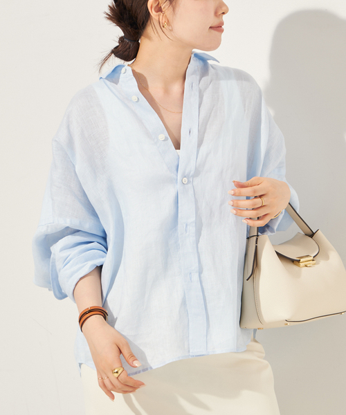 plage リネンショートシャツ 白 25aw 追加》Linen Short シャツ（シャツ/ブラウス）｜Plage（プラージュ）の