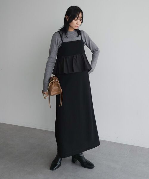 armonia（アルモニーア）の「armonia.ペプラムキャミワンピース（ワンピース・レディース・ブルー/グレー/ブラック・FREE）」の4枚目の写真