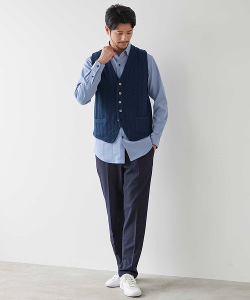 UNION STATION（ユニオンステーション）の「ハイゲージウールブレンド ニットジレ（ベスト・メンズ・ブラック/ダークネイビー・L/M）」の13枚目の写真