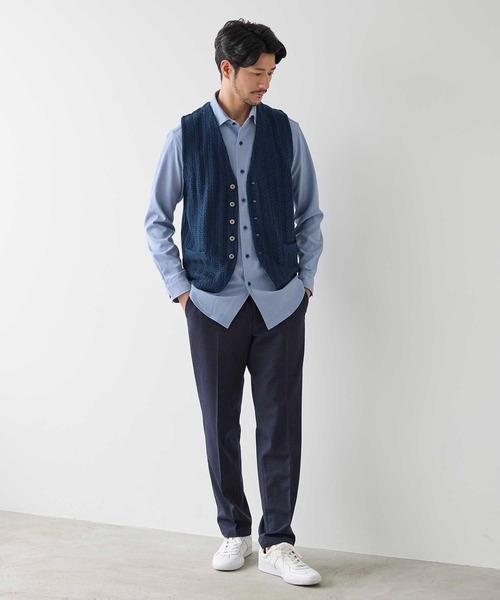 UNION STATION（ユニオンステーション）の「ハイゲージウールブレンド ニットジレ（ベスト・メンズ・ブラック/ダークネイビー・L/M）」の14枚目の写真