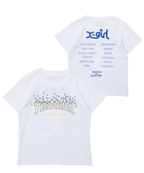 X-girl Stages（エックスガールステージス）の「Thrasher/S/S TEE TWINKLE MAGAZINE LOGO(2T)（Tシャツ/カットソー・キッズ・ホワイト/ブラック・2T）」の7枚目の写真