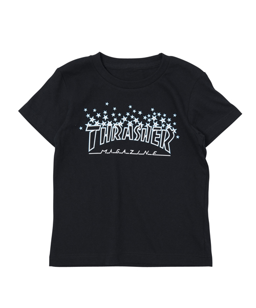 X-girl Stages（エックスガールステージス）の「Thrasher/S/S TEE TWINKLE MAGAZINE LOGO(2T)（Tシャツ/カットソー・キッズ・ホワイト/ブラック・2T）」の8枚目の写真