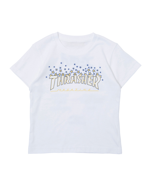 X-girl Stages（エックスガールステージス）の「Thrasher/S/S TEE TWINKLE MAGAZINE LOGO(2T)（Tシャツ/カットソー・キッズ・ホワイト/ブラック・2T）」の5枚目の写真