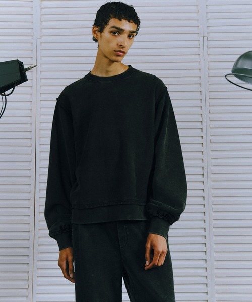 HARE（ハレ）の「【SET UP対応 UNDERGROUND MODE】ピグメントプルオーバー(HARE)（スウェット・メンズ・ブラック系その他/ブラウン系その他/グレー系その他・SMALL/MEDIUM/LARGE）」の2枚目の写真