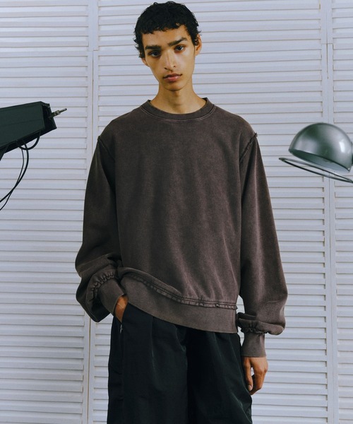 HARE（ハレ）の「【SET UP対応 UNDERGROUND MODE】ピグメントプルオーバー(HARE)（スウェット・メンズ・ブラック系その他/ブラウン系その他/グレー系その他・SMALL/MEDIUM/LARGE）」の3枚目の写真