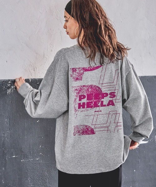 HEREIAM（ヘレイアム）の「【HEREIAM】UNISEX／PEEPSロングスリーブ（Tシャツ/カットソー・レディース・ブラック/グレー/オフホワイト・FREE）」の3枚目の写真